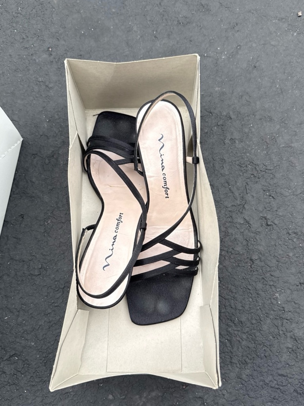 Black Strappy Slingback Sandals